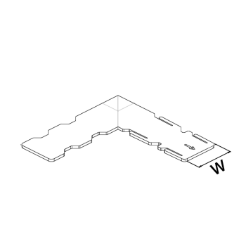 27mm U-Handrail Corner Connector - Model 7220 CAD Drawing